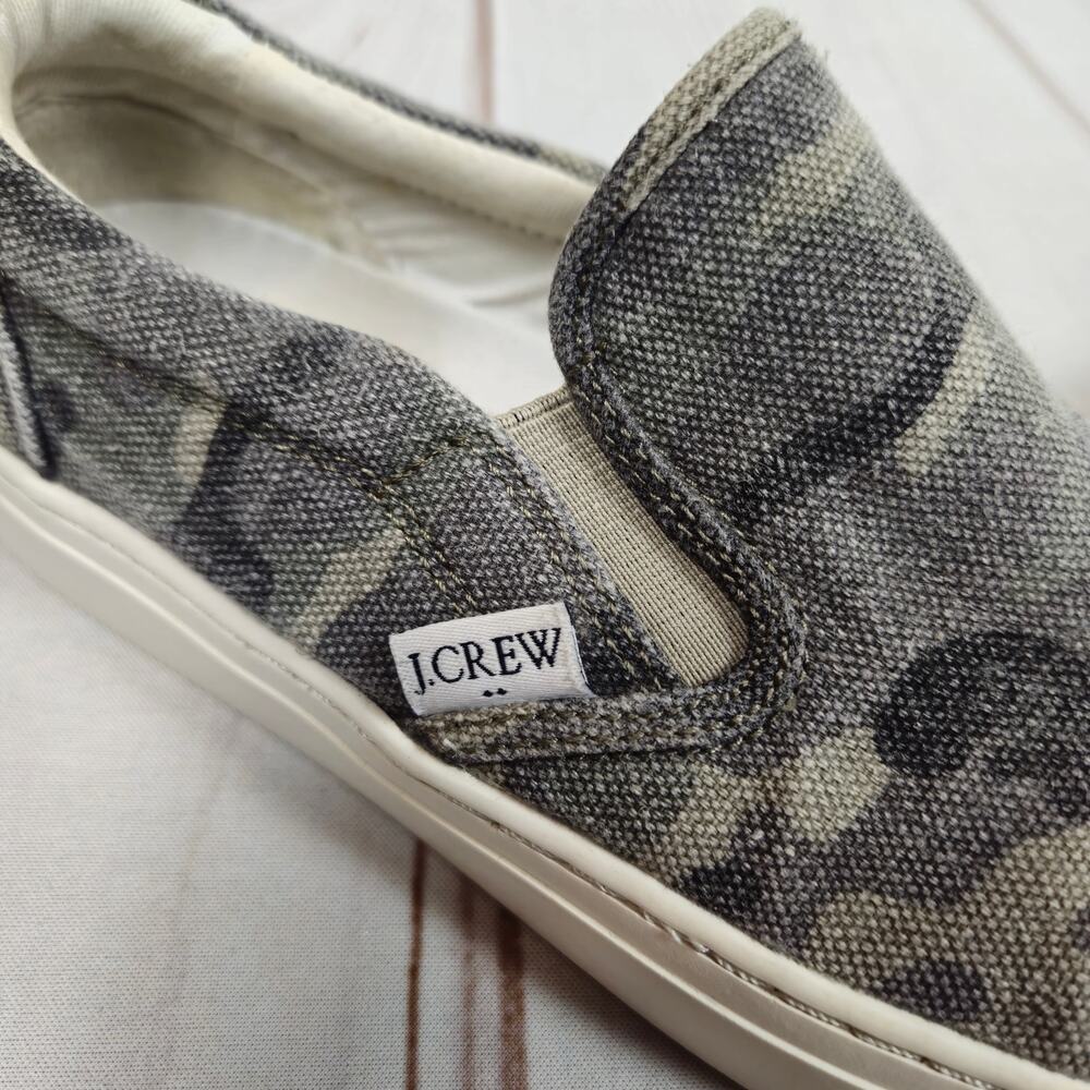 J.Crew Camo Canvas Slip-On Shoe Gray Green 6 - Picture 7 of 11